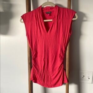 Vince Camuto Red Fitted Ruched Blouse